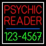 Red Psychic Reader With Green Phone Number LED Neon Sign