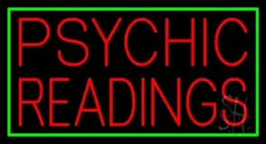 Red Psychic Readings Green Border LED Neon Sign