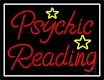 Red Psychic Reading With Stars LED Neon Sign