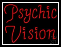 Red Psychic Vision White Border LED Neon Sign