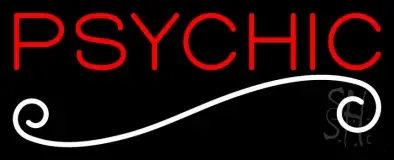 Red Psychic White Line LED Neon Sign