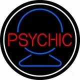 Red Psychic With Crystal White Border LED Neon Sign