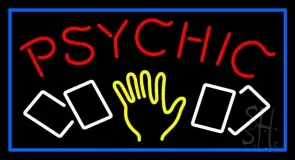 Red Psychic With Logo And Blue Border LED Neon Sign