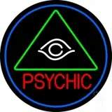 Red Psychic With Logo Blue Border LED Neon Sign