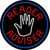 Red Reader Advisor And White Palm Blue Border LED Neon Sign