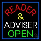 Red Reader And White Advisor Open LED Neon Sign