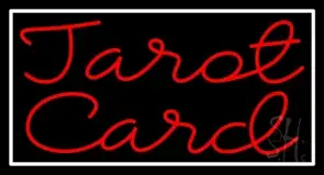 Red Tarot Card And White LED Neon Sign