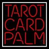 Red Tarot Card Palm And White Border LED Neon Sign