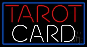 Red Tarot White Card And Blue Border LED Neon Sign