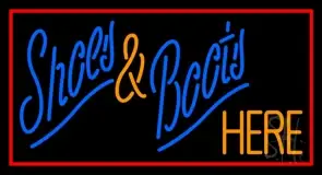 Shoes And Boots Here With Border LED Neon Sign