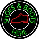 Shoes And Boots Here With White Border LED Neon Sign
