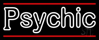 White Double Stroke Psychic And Red Line LED Neon Sign