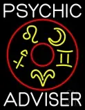 White Psychic Adviser With Logo LED Neon Sign