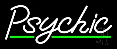 White Psychic Green Line LED Neon Sign