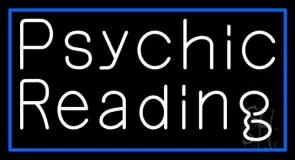 White Psychic Reading And Blue Border LED Neon Sign