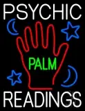 White Psychic Readings Green Palm With Logo LED Neon Sign