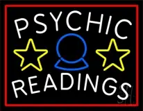 White Psychic Readings Red Border LED Neon Sign