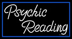 White Psychic Reading With Border LED Neon Sign