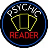 White Psychic Red Reader Yellow Cards And Blue Border LED Neon Sign