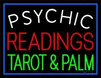 White Psychic Red Readings Green Tarot And Palm LED Neon Sign