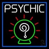 White Psychic With Border LED Neon Sign