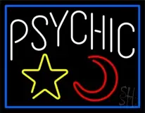 White Psychic With Moon And Star LED Neon Sign