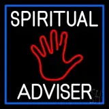 White Spiritual Advisor With Red Palm LED Neon Sign