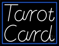 White Tarot Card With Blue Border LED Neon Sign