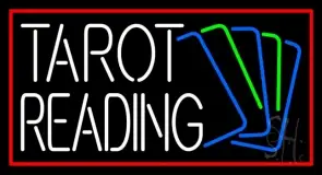 White Tarot Reading With Cards LED Neon Sign