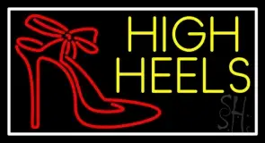 Yellow High Heels With Logo LED Neon Sign