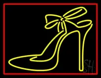 Yellow High Heels With Ribbon LED Neon Sign