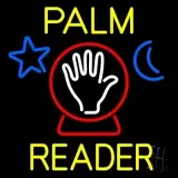 Yellow Palm Reader With Crystal LED Neon Sign