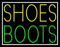Yellow Shoes Green Boots With Border LED Neon Sign