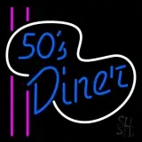 Blue 50s Diner Pink Lines LED Neon Sign