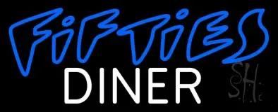 Blue 50s White Diner LED Neon Sign