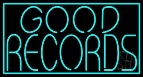 Blue Good Records Border LED Neon Sign