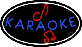 Blue Karaoke Red Musical Note LED Neon Sign
