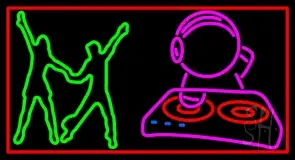 DJ With Dancing Couple LED Neon Sign