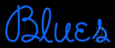Cursive Blue Blues LED Neon Sign