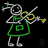 Girl Playing Violin LED Neon Sign