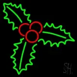 Green Christmas Holly LED Neon Sign