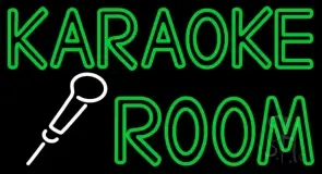 Green Karaoke Rooms LED Neon Sign