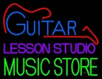 Guitar Lesson Studio Music Store LED Neon Sign