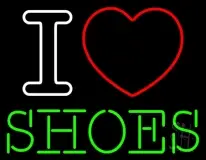I Love Shoes Heart Logo LED Neon Sign