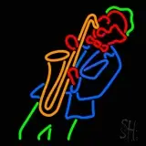 Man Playing Saxophone LED Neon Sign