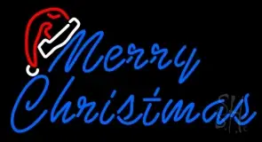 Merry Christams With Hat LED Neon Sign