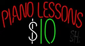 Piano Lessons Dollar LED Neon Sign