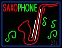 Pink Saxophone Red Logo LED Neon Sign