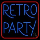 Red Border Blue Retro Party LED Neon Sign