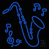 Saxophone With Music Notes LED Neon Sign